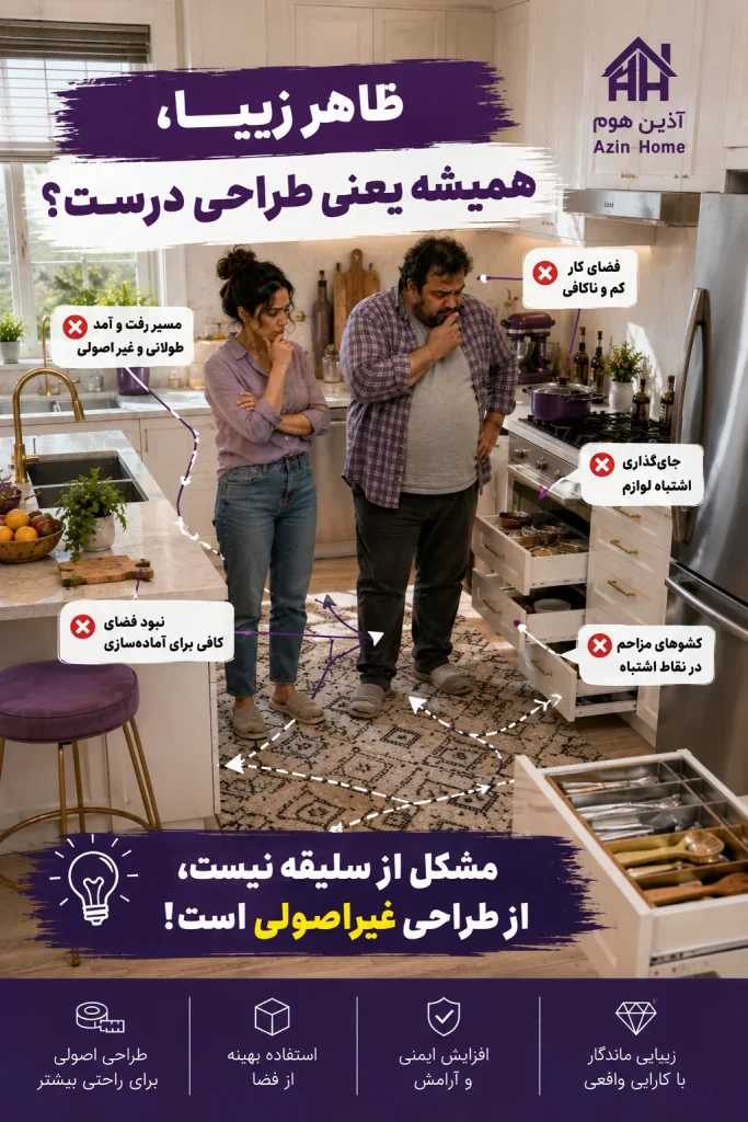 طراحی غیر اصولی آشپزخانه